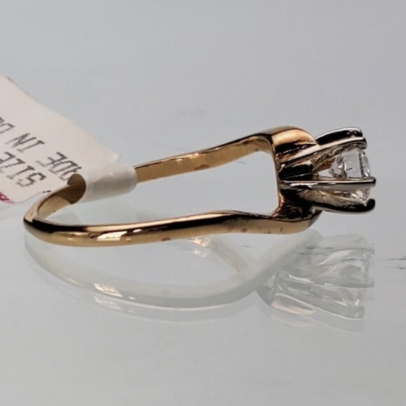 Gold promise Solitaire Ring Size 7 cubic zirconia - Picture 5 of 8